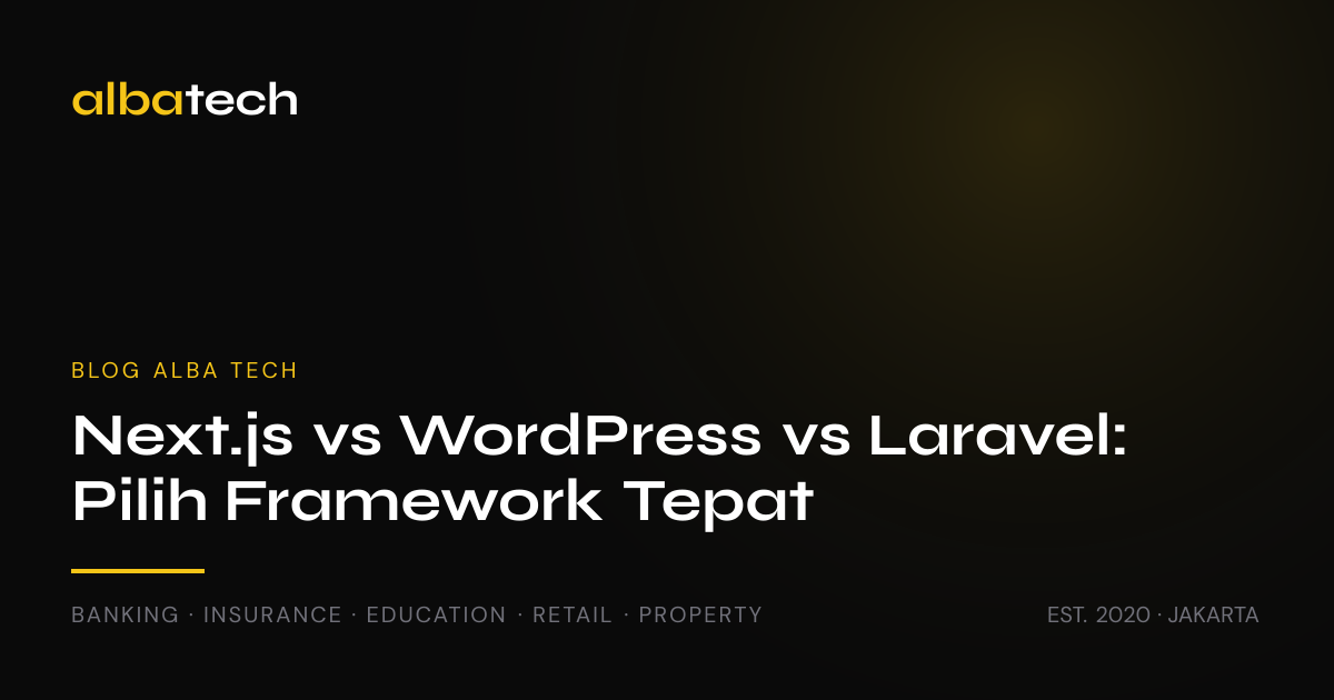 Next.js vs WordPress vs Laravel untuk Website 2026